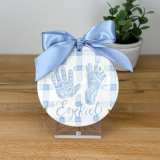 Gingham 6" Clay Ornament