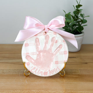 Gingham 6" Clay Ornament