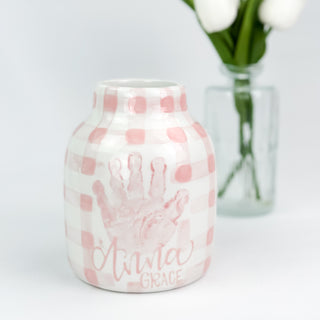 Gingham Bud Vase