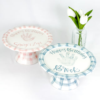 Gingham Birthday Cake Stand