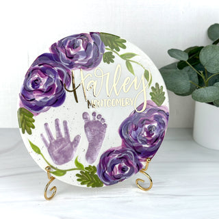 Elegant Flowers Clay Plaque