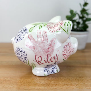 Sadie's Hydrangea Petite Piggy Bank