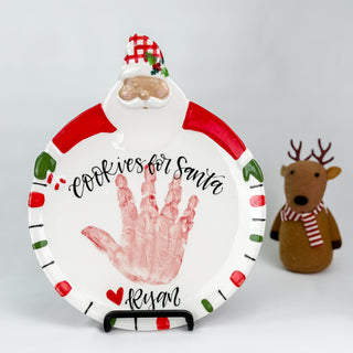 Holly Gingham Cookies for Santa, Santa Plate