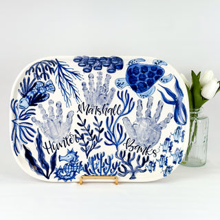 Beachy Chinoiserie Wide Platter