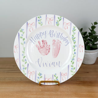 Bows and Blooms Birthday Cake Plate