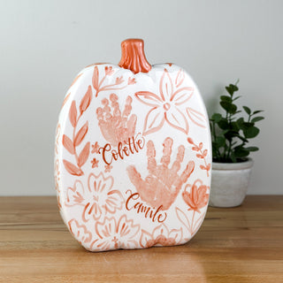 Floral Chinoiserie Flat Pumpkin