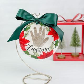 Poinsettia 6" Clay Ornament