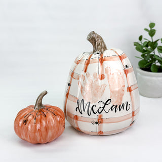 Spooky Gingham Tall Pumpkin