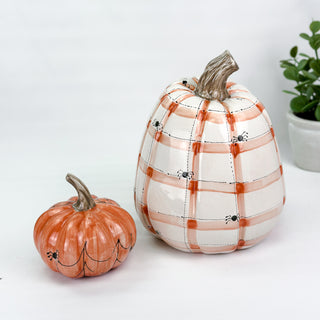 Spooky Gingham Tall Pumpkin