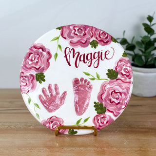 Elegant Flowers Clay Plaque