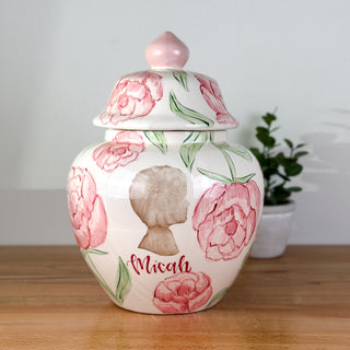 Peony Silhouette Meghan Ginger Jar