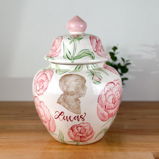 Peony Silhouette Meghan Ginger Jar