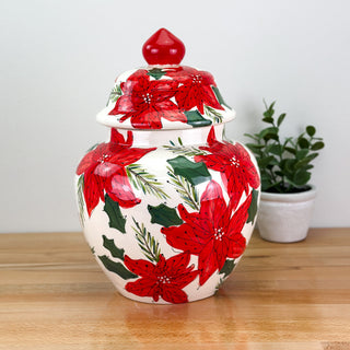Poinsettia Meghan Ginger Jar