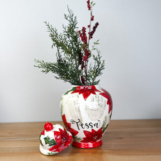 Poinsettia Tyler Ginger Jar