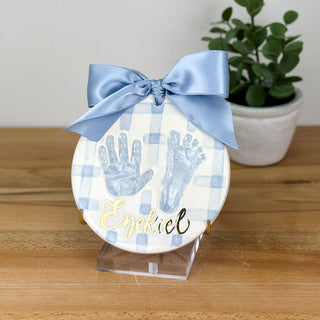 Gingham 6" Clay Ornament