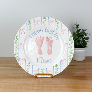 Bows and Blooms Birthday Cake Plate