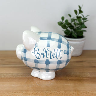Gingham Petite Piggy Bank