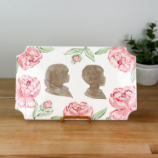 Peony Clay Silhouette Plaque