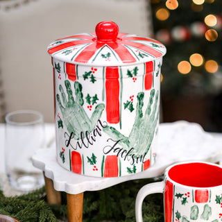 Christmas Stripes Cookie Jar