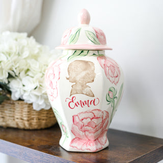 Peony Silhouette Keehln Ginger Jar