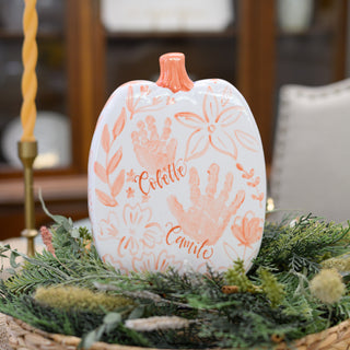 Floral Chinoiserie Flat Pumpkin