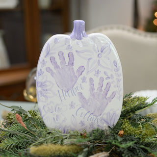 Floral Chinoiserie Flat Pumpkin