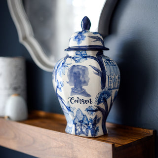 Classic Chinoiserie Silhouette Keehln Ginger Jar
