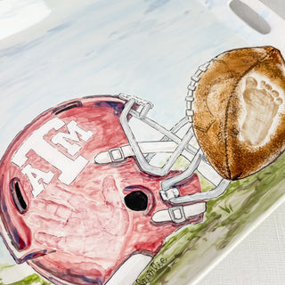 Football Helmet and Ball Wide Platter