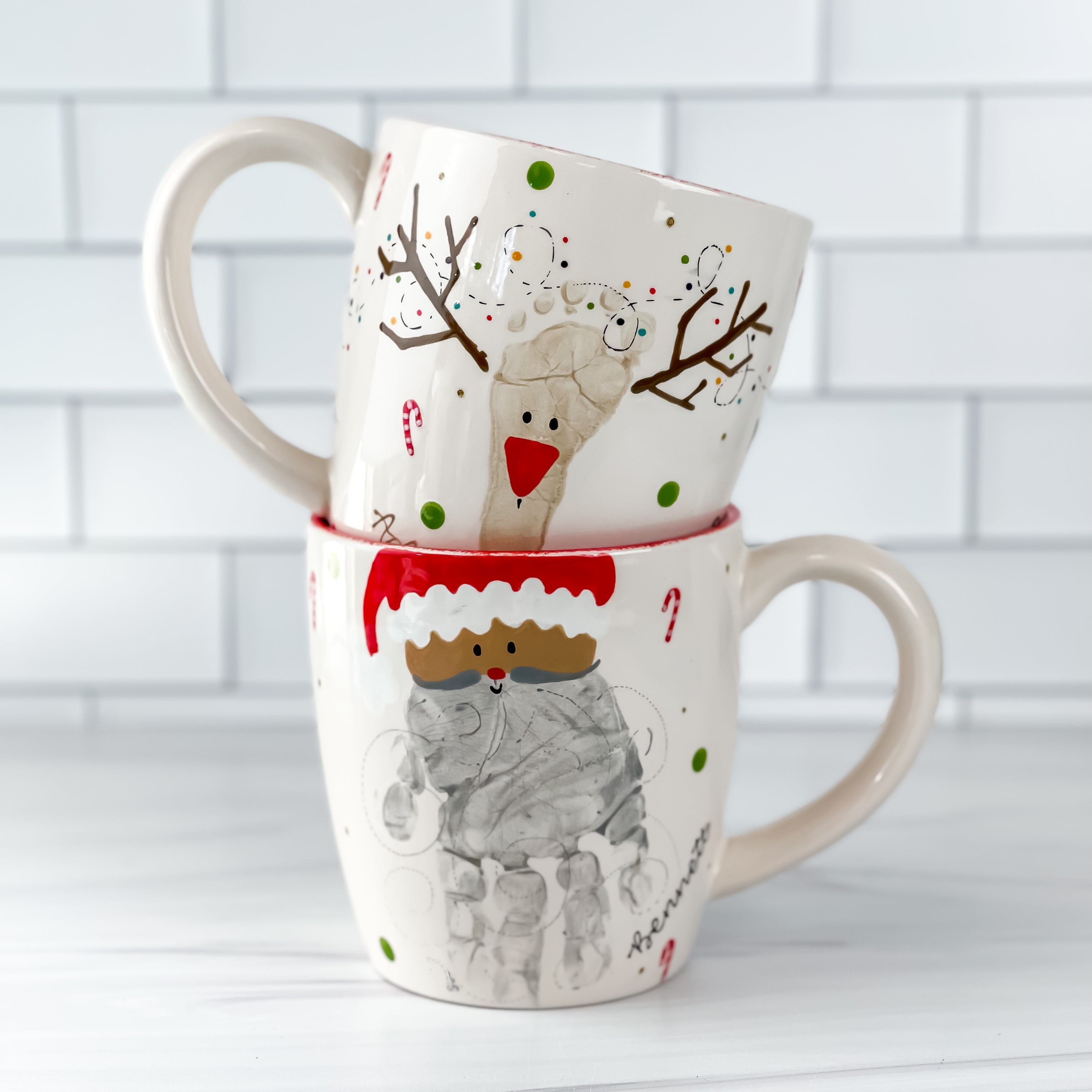 Santa and Reindeer Mug – Prints & Clay